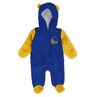 Infant & Newborn Outerstuff Royal Golden State Warriors Stay Napping Fleece Bunting Full-Zip Sleeper
