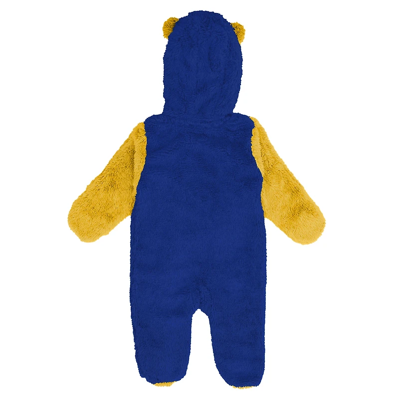 Infant & Newborn Outerstuff Royal Golden State Warriors Stay Napping Fleece Bunting Full-Zip Sleeper