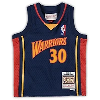 Maillot pour bébé Mitchell & Ness Stephen Curry Navy Golden State Warriors avec logo historique