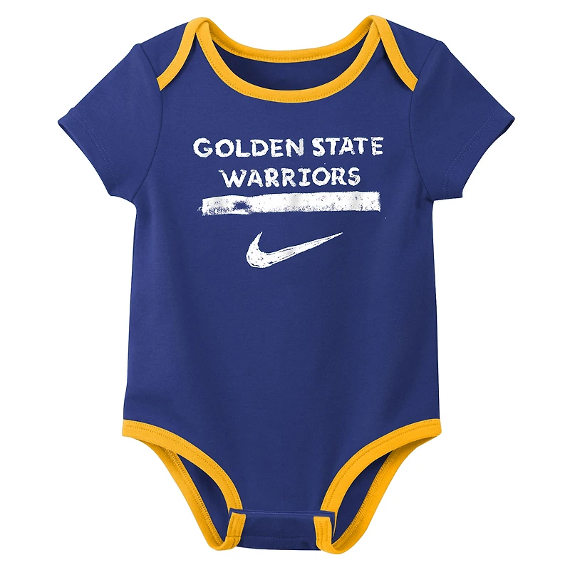 Infant Nike  Blue Golden State Warriors Courtside Premier 2-Pack Bodysuit Set