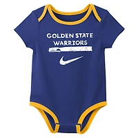 Infant Nike  Blue Golden State Warriors Courtside Premier 2-Pack Bodysuit Set