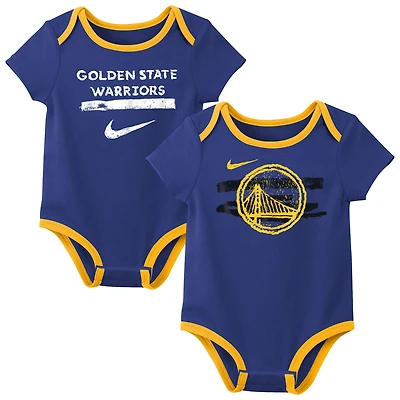 Infant Nike Blue Golden State Warriors Courtside Premier 2-Pack Bodysuit Set