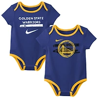 Infant Nike  Blue Golden State Warriors Courtside Premier 2-Pack Bodysuit Set