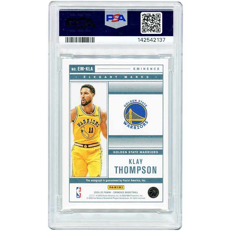 Klay Thompson Golden State Warriors Autographed 2024-25 Panini Eminence Elegant Marks Platinum #EM-KLA #1/1 PSA Authenticated Auto 10 Card