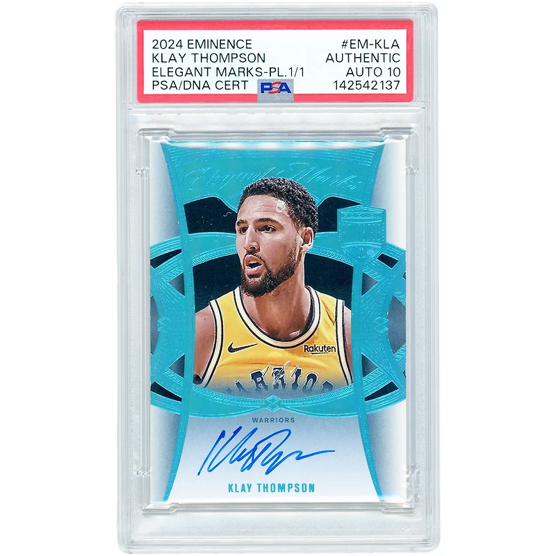 Klay Thompson Golden State Warriors Autographed 2024-25 Panini Eminence Elegant Marks Platinum #EM-KLA #1/1 PSA Authenticated Auto 10 Card