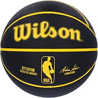 Ballon de basket-ball de collection Wilson 2023-24 City Edition dédicacé par Klay Thompson des Golden State Warriors