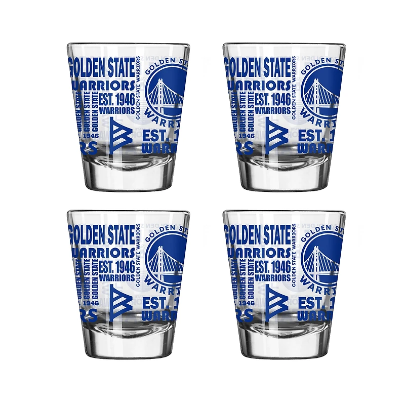 Logo Brands Golden State Warriors 4-Pack 2oz. Shot Glass Set