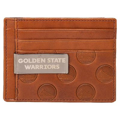Lusso Brown Golden State Warriors Sanford Front Pocket Wallet with Money Clip
