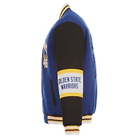 Veste réversible en laine entièrement zippée JH Design Royal Golden State Warriors pour homme