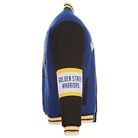 Veste réversible en laine entièrement zippée JH Design Royal Golden State Warriors pour homme