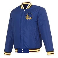 Veste réversible en laine entièrement zippée JH Design Royal Golden State Warriors pour homme