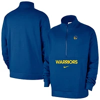 Veste Nike bleue Golden State Warriors Courtside Club à demi-zip pour homme