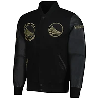 Veste zippée entièrement en laine noire Pro Standard Golden State Warriors pour homme