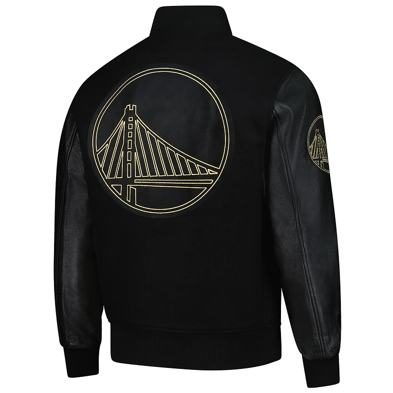 Men's Pro Standard  Black Golden State Warriors Full-Zip Varsity Jacket