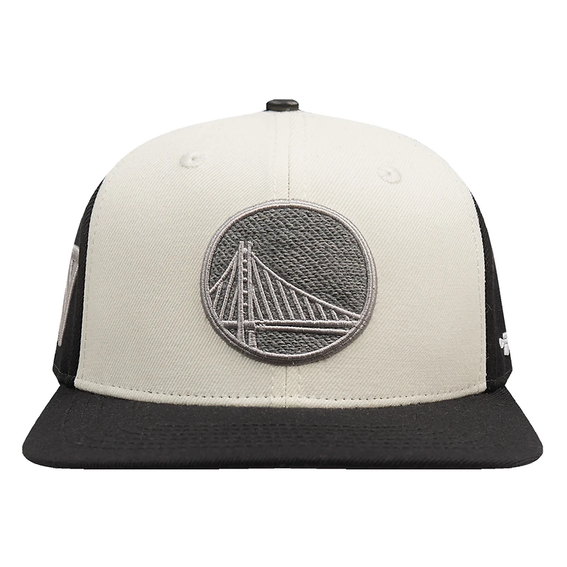 Casquette Snapback en molleton français Golden State Warriors Pro Standard pour homme en crème