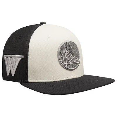 Casquette Snapback en molleton français Golden State Warriors Pro Standard pour homme en crème