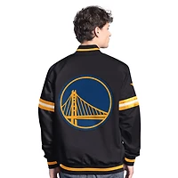Men's Starter  Black Golden State Warriors Scout Varsity Full-Snap Jacket