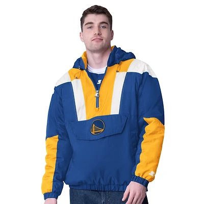 Men's Starter Royal Golden State Warriors Charger Half-Zip Pullover Jacket