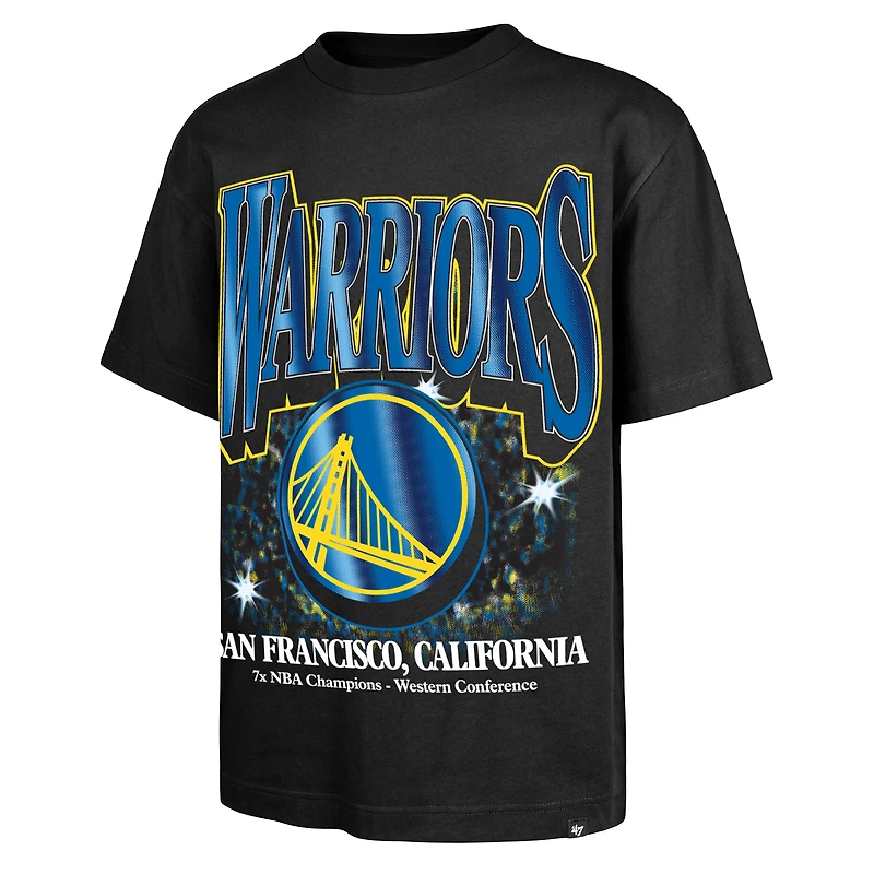 Men's '47 Black Golden State Warriors Past Champs Collection Flashbulb Foundation T-Shirt