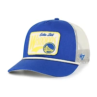 Casquette trucker Emmett en sergé épais bleu Golden State Warriors « 47 » pour homme, ajustable.