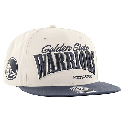Men's '47 Cream Golden State Warriors Chandler Captain Snapback Hat