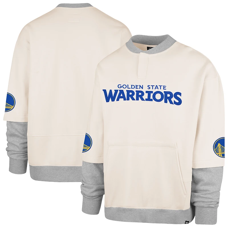 Sweat-shirt en polaire double épaisseur Trifecta de la collection Crossover Golden State Warriors '47 Cream pour homme