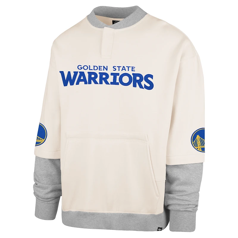 Sweat-shirt en polaire double épaisseur Trifecta de la collection Crossover Golden State Warriors '47 Cream pour homme