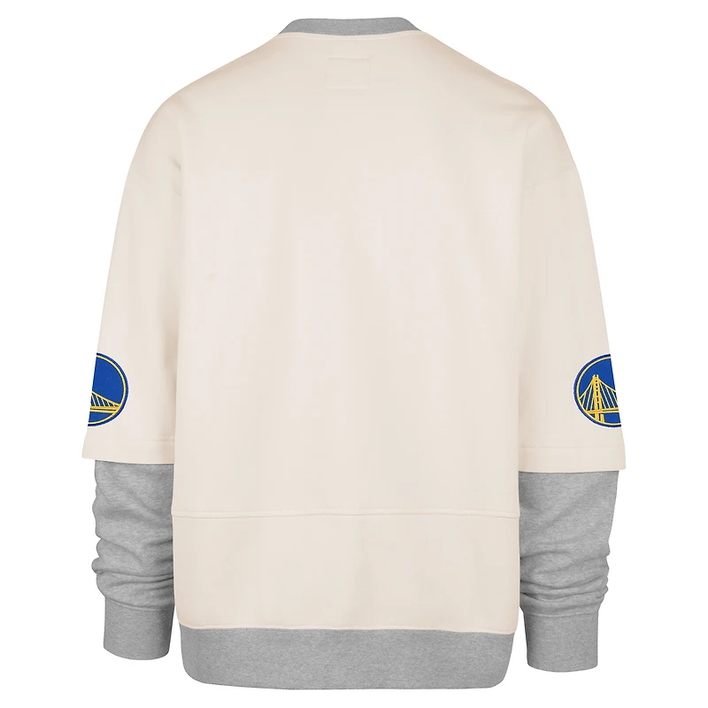 Sweat-shirt en polaire double épaisseur Trifecta de la collection Crossover Golden State Warriors '47 Cream pour homme