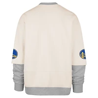 Men's '47 Cream Golden State Warriors Crossover Collection Trifecta Double Layered Fleece Sweatshirt