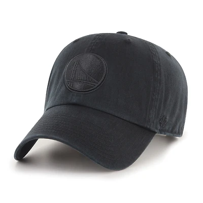 Casquette ajustable noire sur noire « Clean Up » Golden State Warriors '47 pour homme