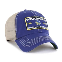 Men's '47 Royal/Tan Golden State Warriors Wabash Patch Clean Up Adjustable Hat