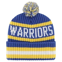 Bonnet en tricot à revers Bering '47 Royal Golden State Warriors pour hommes avec pompon