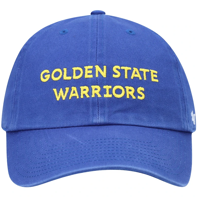 Men's '47 Royal Golden State Warriors Clean Up Wordmark Adjustable Hat