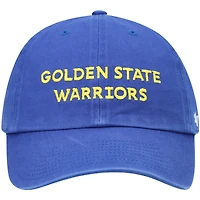 Men's '47 Royal Golden State Warriors Clean Up Wordmark Adjustable Hat