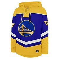 Sweat à capuche surdimensionné lacets en tri-satin pour homme '47 Royal Golden State Warriors