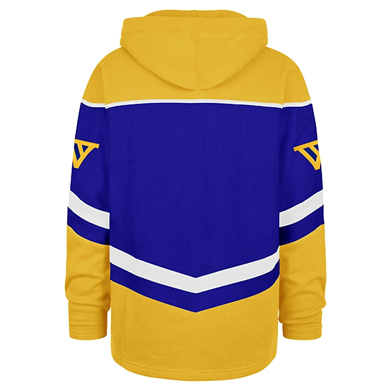 Sweat à capuche surdimensionné lacets en tri-satin pour homme '47 Royal Golden State Warriors