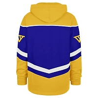 Sweat à capuche surdimensionné lacets en tri-satin pour homme '47 Royal Golden State Warriors