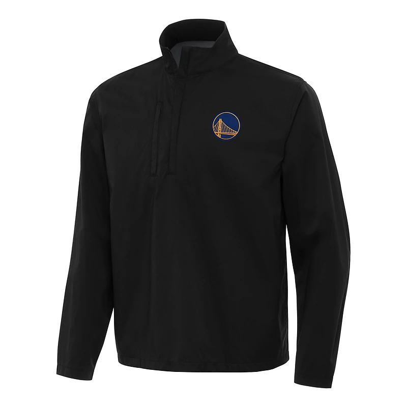 Coupe-vent Brisk à quart de zip pour homme, noir, des Golden State Warriors, Antigua