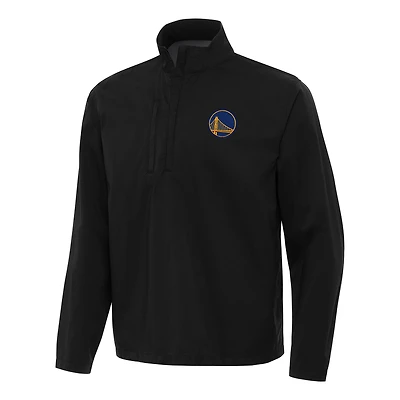 Coupe-vent Brisk à quart de zip pour homme, noir, des Golden State Warriors, Antigua