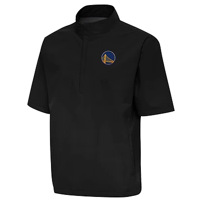 Coupe-vent Brisk à quart de zip pour homme, noir, des Golden State Warriors, Antigua