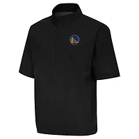 Coupe-vent Brisk à quart de zip pour homme, noir, des Golden State Warriors, Antigua