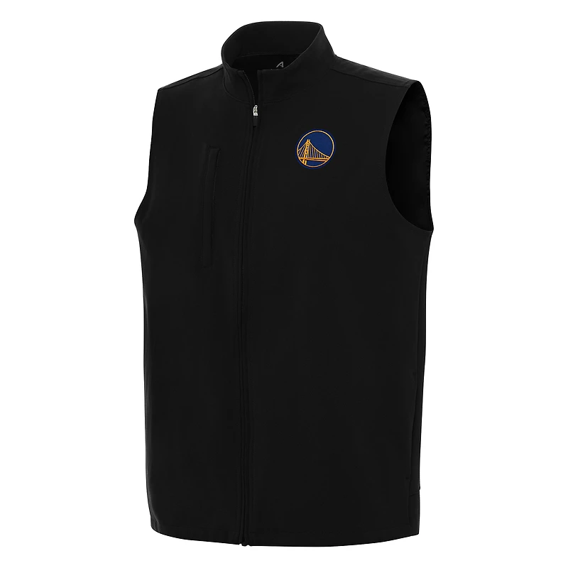 Men's Antigua Black Golden State Warriors Regard Full-Zip Vest