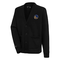 Cardigan boutonné noir Antigua Golden State Warriors Victory pour homme
