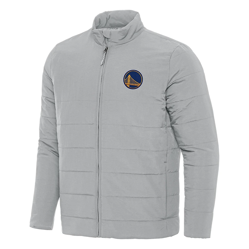 Men's Antigua Gray Golden State Warriors Swelter Full-Zip Puffer Jacket