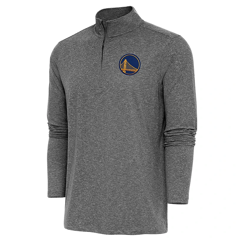Pull-over zippé quart de tour Antigua Heather Black Golden State Warriors pour homme