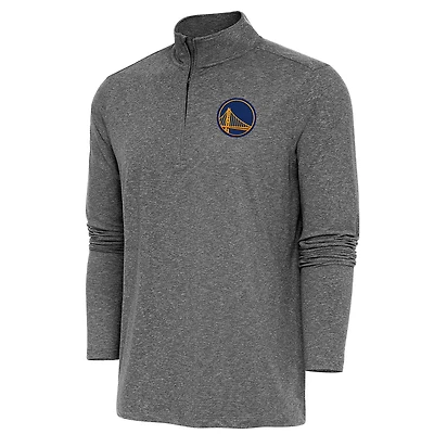 Pull-over zippé quart de tour Antigua Heather Black Golden State Warriors pour homme