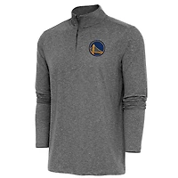 Pull-over zippé quart de tour Antigua Heather Black Golden State Warriors pour homme