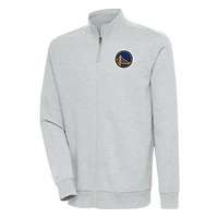 Veste zippée intégrale Antigua Heather Grey Golden State Warriors pour homme