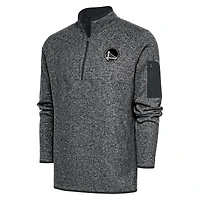 Men's Antigua Heather Gray Golden State Warriors Metallic Logo Big & Tall Fortune Quarter-Zip Jacket
