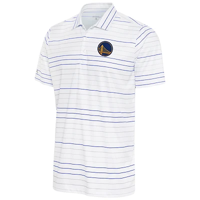 Polo Ryder Antigua blanc/bleu roi pour homme des Golden State Warriors